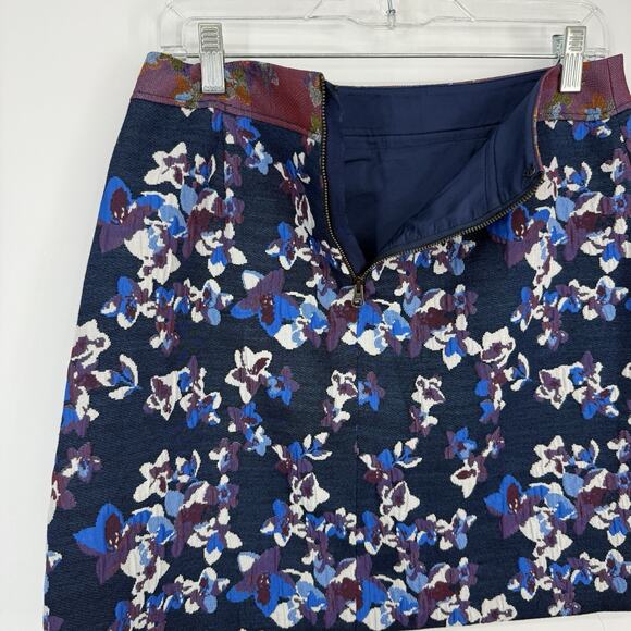 Maeve Tapestry Mini Skirt size 4 Purple Blue Floral Anthropologie - Picture 3 of 9